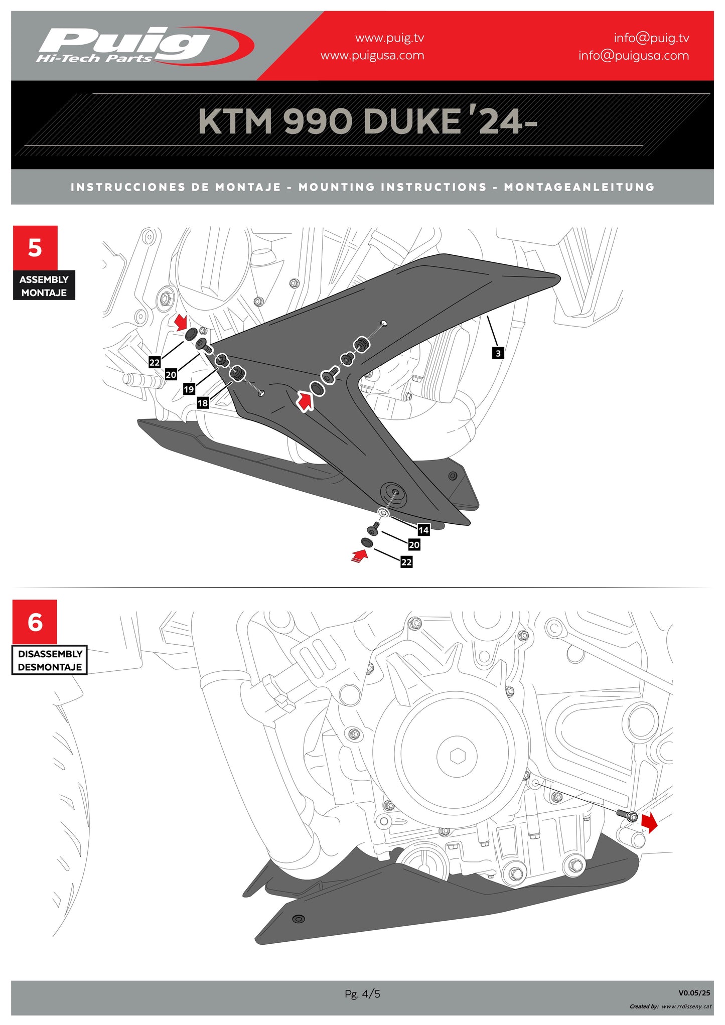 Puig Engine Spoiler KTM 990 Duke, R 2014-2025