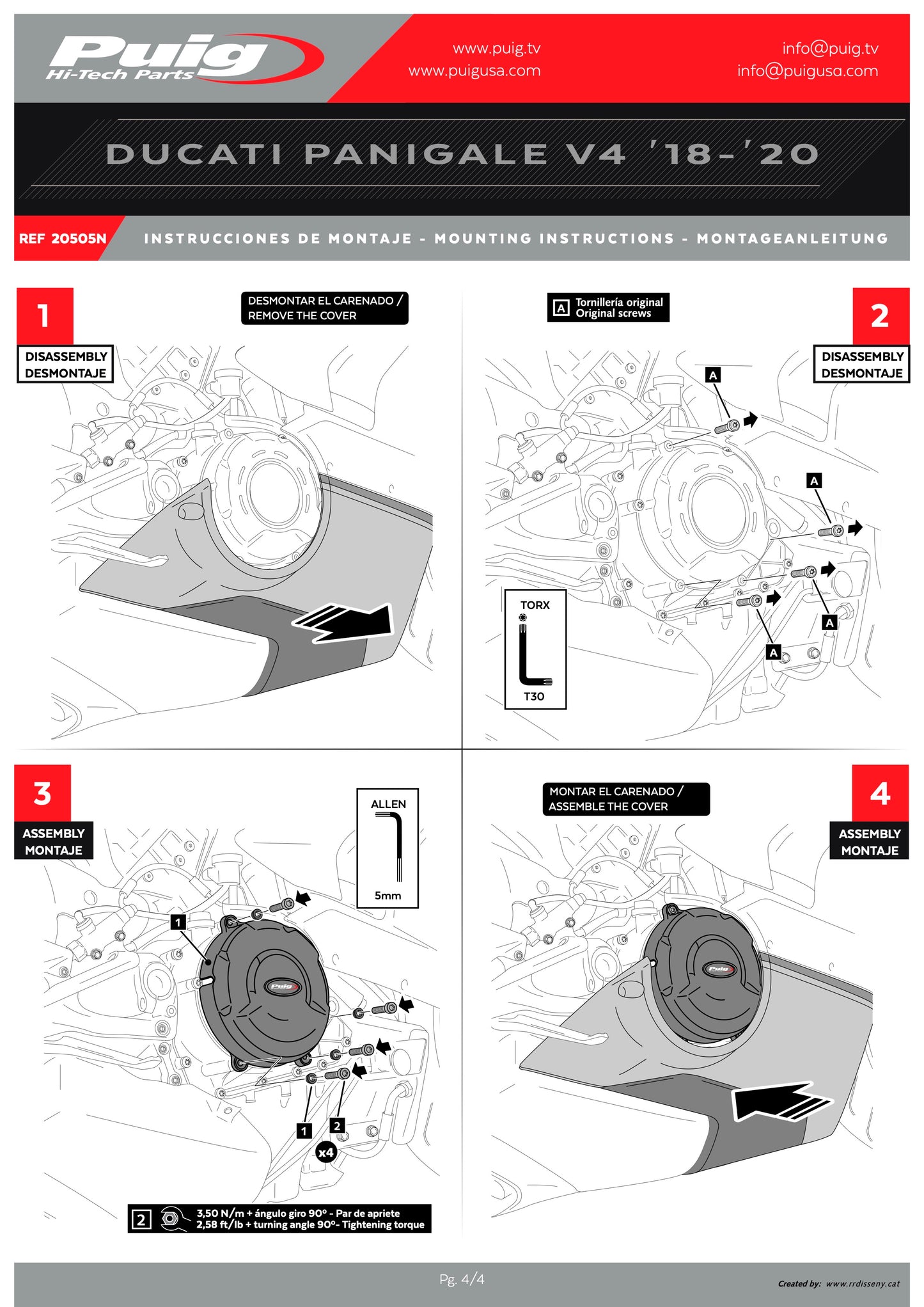 Puig Engine Covers Track for Championship Ducati Panigale V4 2018-2024