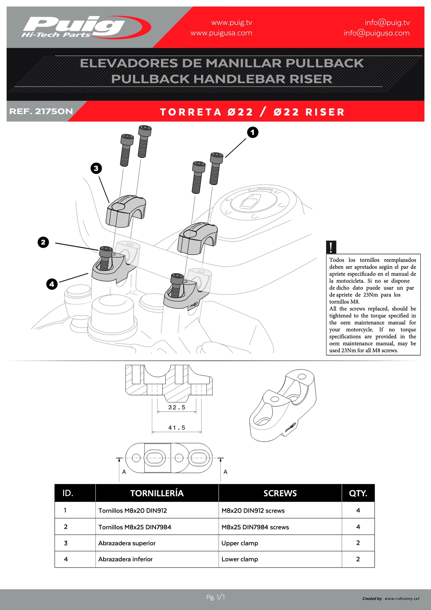 Puig Pullback Risers Husqvarna Svartpilen 801 2024-2025
