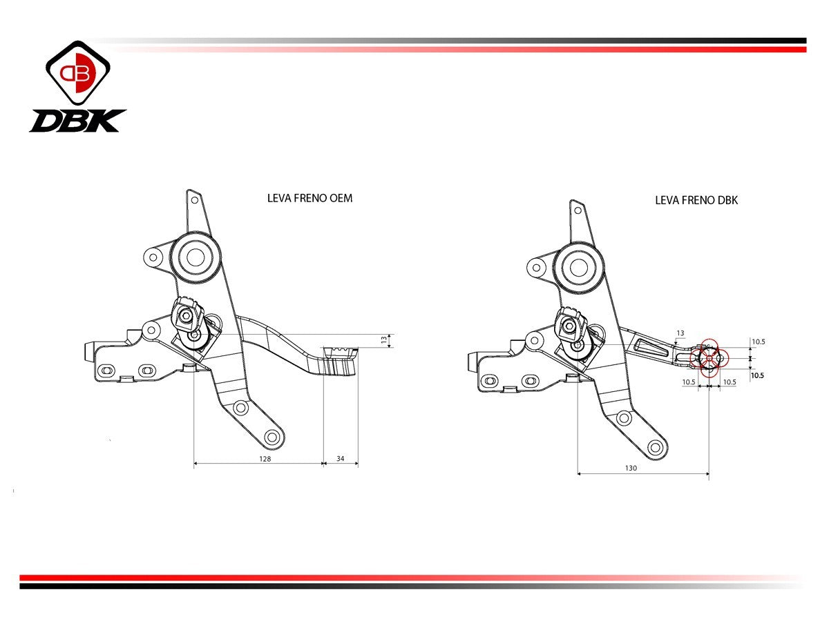 DBK Brake Lever Ducati Hypermotard 698 Mono 2024-2025 - Adventure Parts