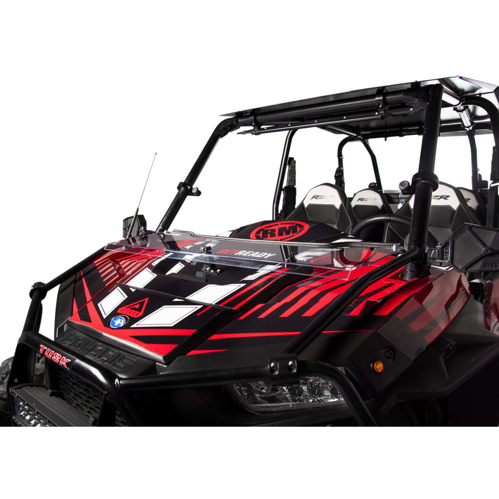 Tusk UTV Hard Coated Hinged Windshield +2-inch Polaris RZR 4 900 2014-2020 - Adventure Parts