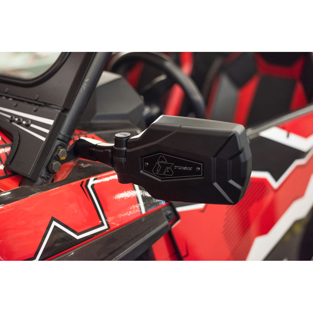 Tusk Pivot Folding UTV Mirror Kit w/A-pillar Mounts Polaris RZR 2014-2025 - Adventure Parts