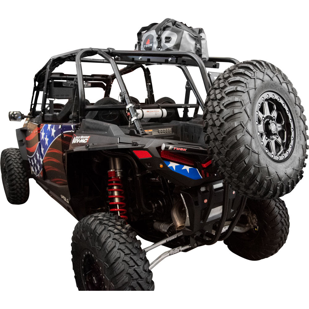Tusk UTV Rear Bumper, Cargo Rack, and Spare Tire Carrier Polaris RZR XP 1000 2019–2023 - Adventure Parts