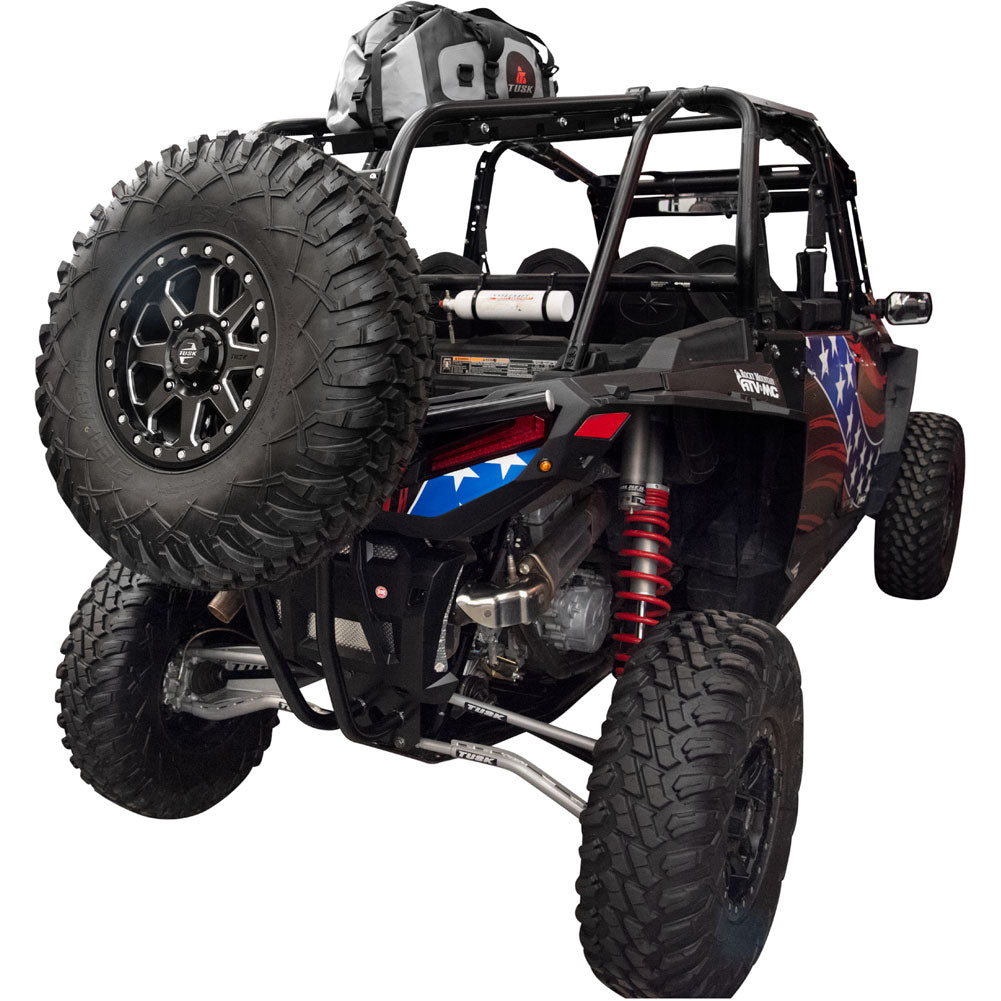 Tusk UTV Rear Bumper, Cargo Rack, and Spare Tire Carrier Polaris RZR XP 1000 2019–2023 - Adventure Parts