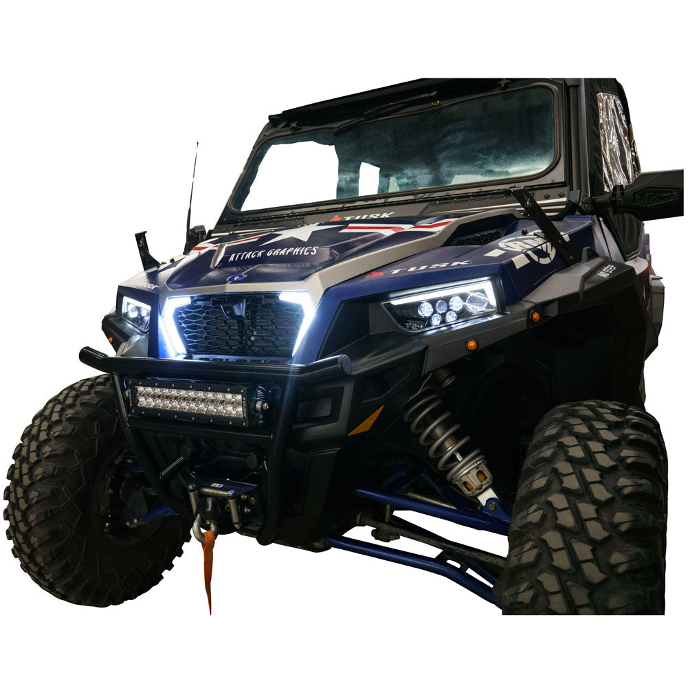 Tusk LED Front Accent Lights with Turn Signals Polaris GENERAL 1000 Deluxe EPS 2016-2025 - Adventure Parts
