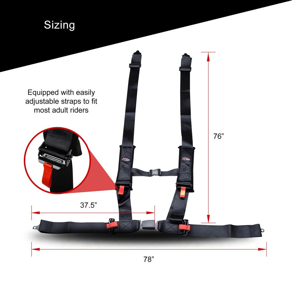 Tusk 4 Point 3 inch H-Style Safety Harness Honda Talon 1000R-4 Fox Live Valve 2020–2024 - Adventure Parts