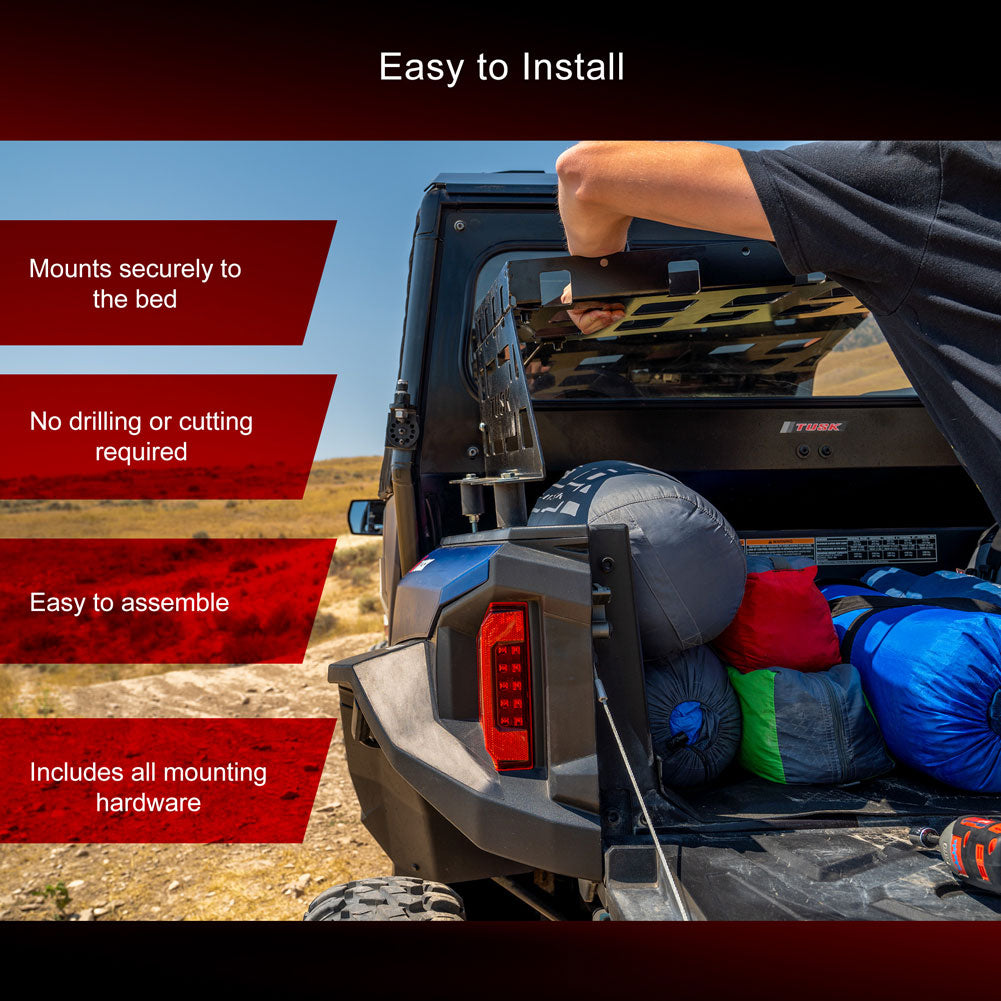 Tusk Cargo Rack Regular Black Powder Coated Polaris GENERAL 2016-2026 - Adventure Parts