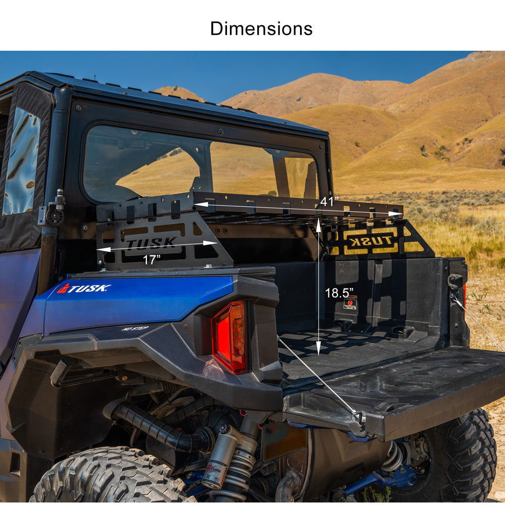 Tusk Cargo Rack Regular Black Powder Coated Polaris GENERAL 2016-2026 - Adventure Parts