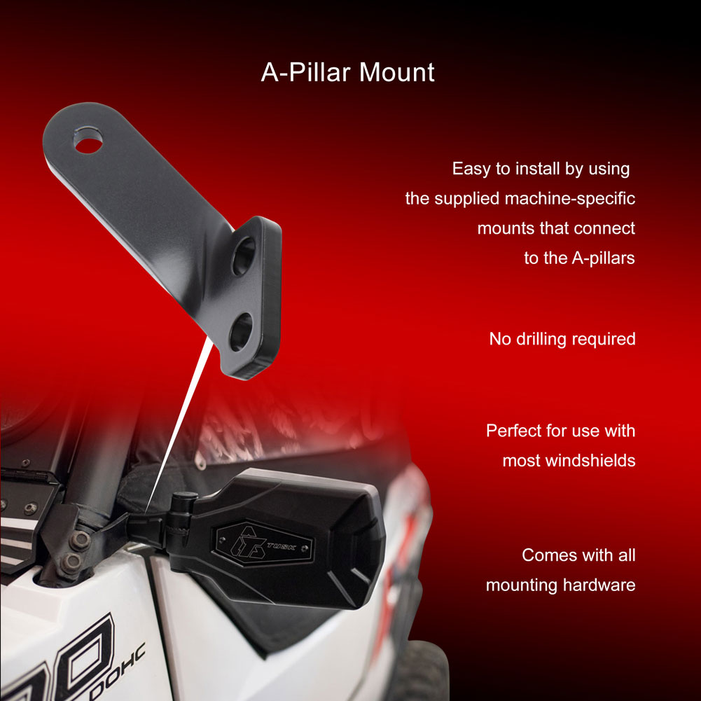 Tusk Pivot Folding UTV Mirror Kit w/A-pillar Mounts Can-Am Can-Am Maverick 2018-2025