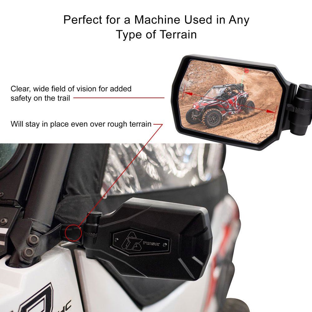 Tusk Pivot Folding UTV Mirror Kit w/A-pillar Mounts Can-Am Can-Am Maverick 2018-2025