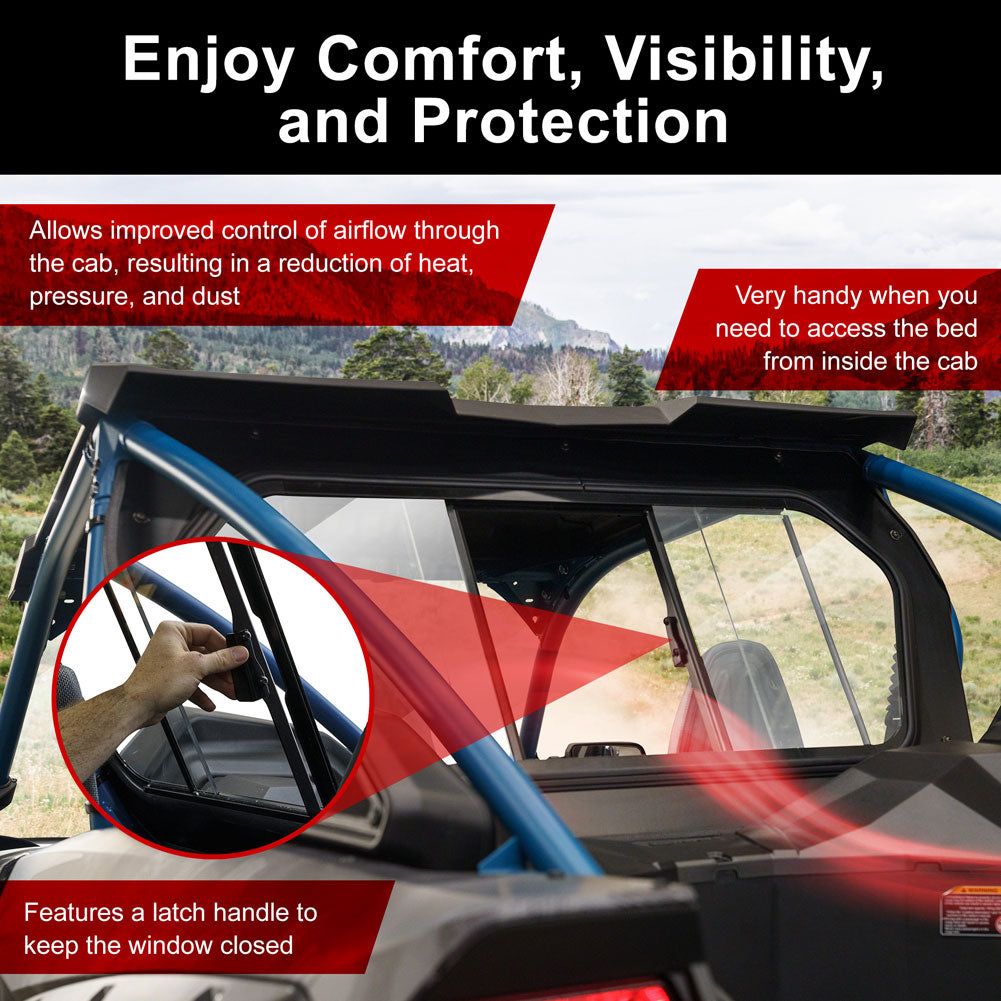 Tusk Sliding Rear Glass Window Kawasaki Teryx KRX 1000 2020-2026