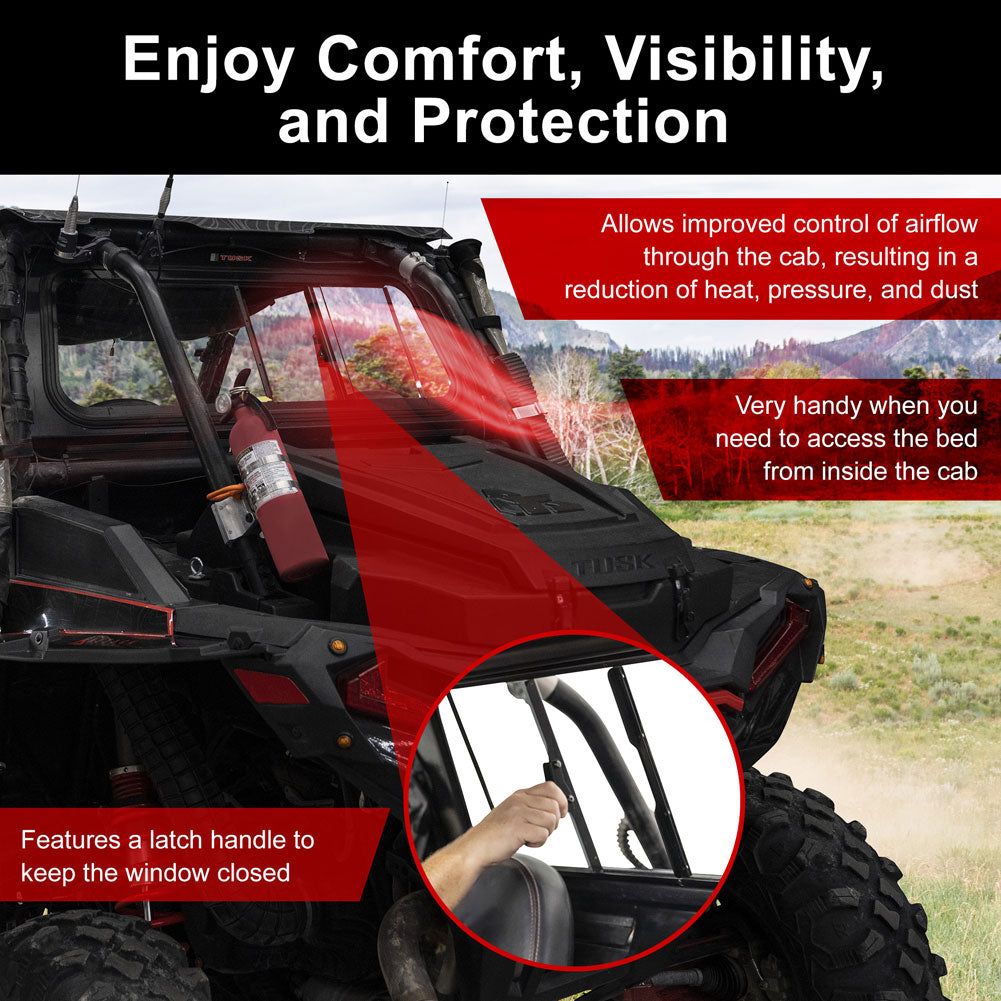 Tusk Sliding Rear Glass Window Polaris RZR XP 2014-2023 - Adventure Parts