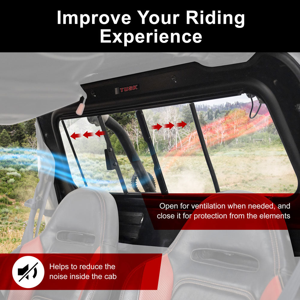 Tusk Sliding Rear Glass Window Polaris RZR XP 2014-2023 - Adventure Parts