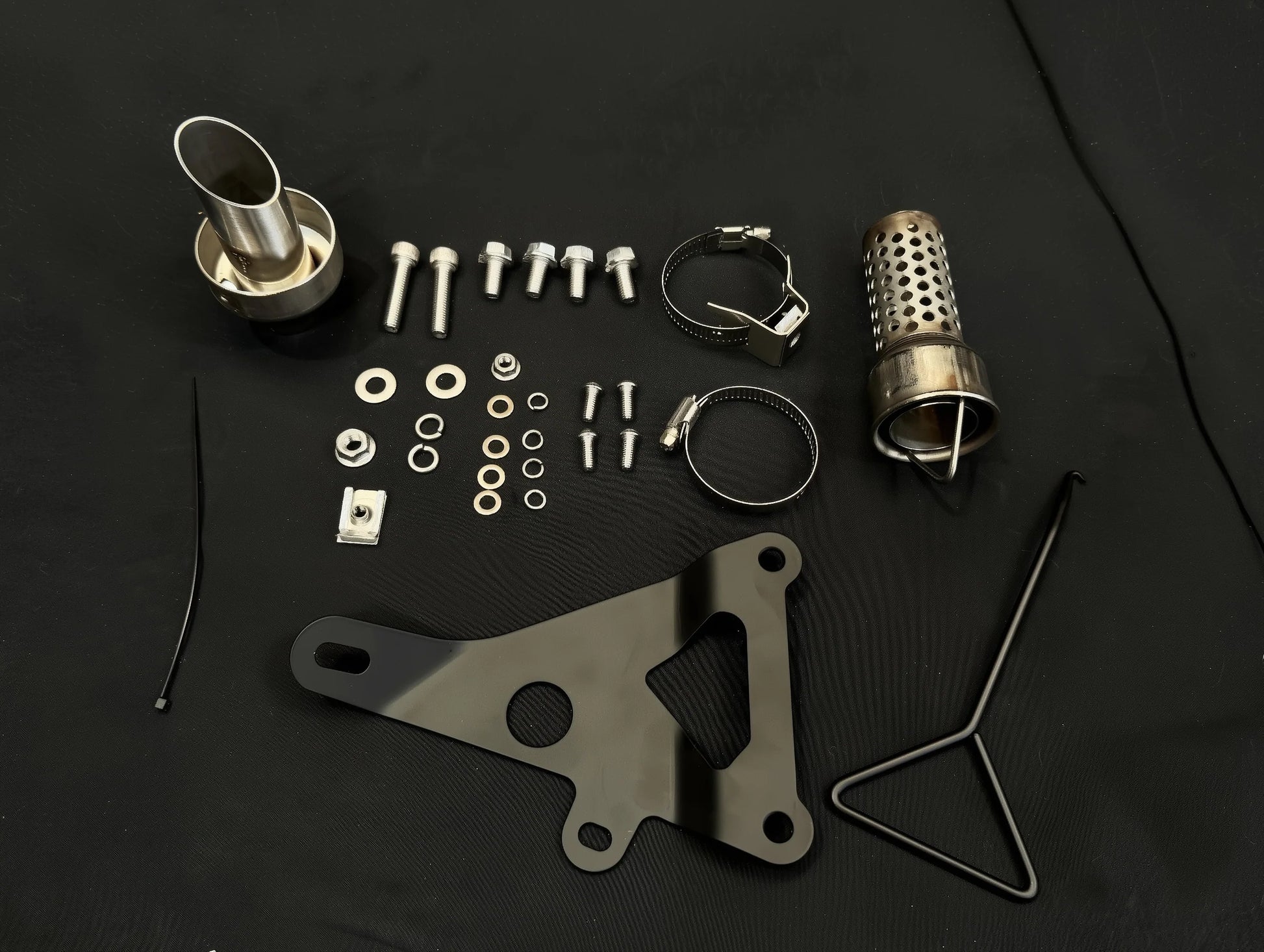 Vandemon Slash Cut Low Mount Titanium Exhaust System CFMOTO 675SR-R, 675SR-S, 675SS, 675NK 2024-2025 - Adventure Parts