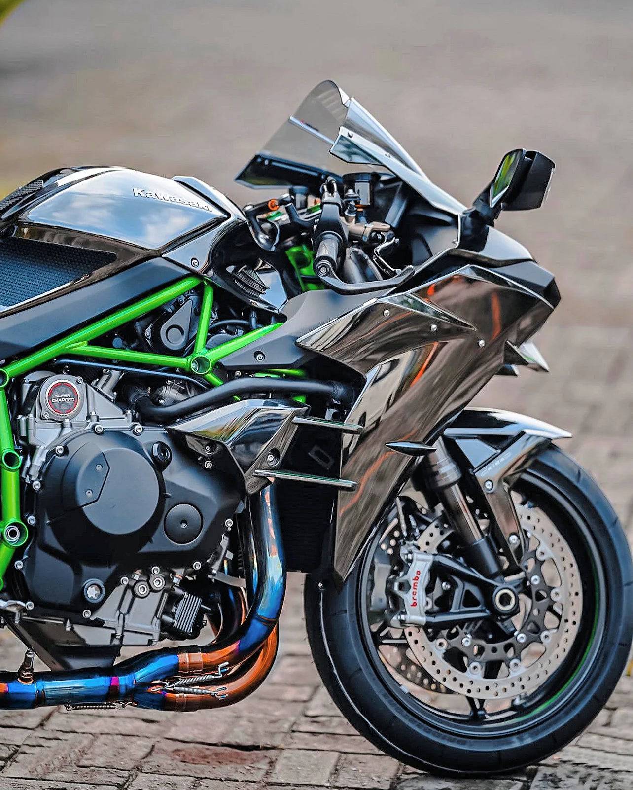 Vandemon Bimodal Stealth Titanium Exhaust System Kawasaki H2 H2R 2015-2024 - Adventure Parts