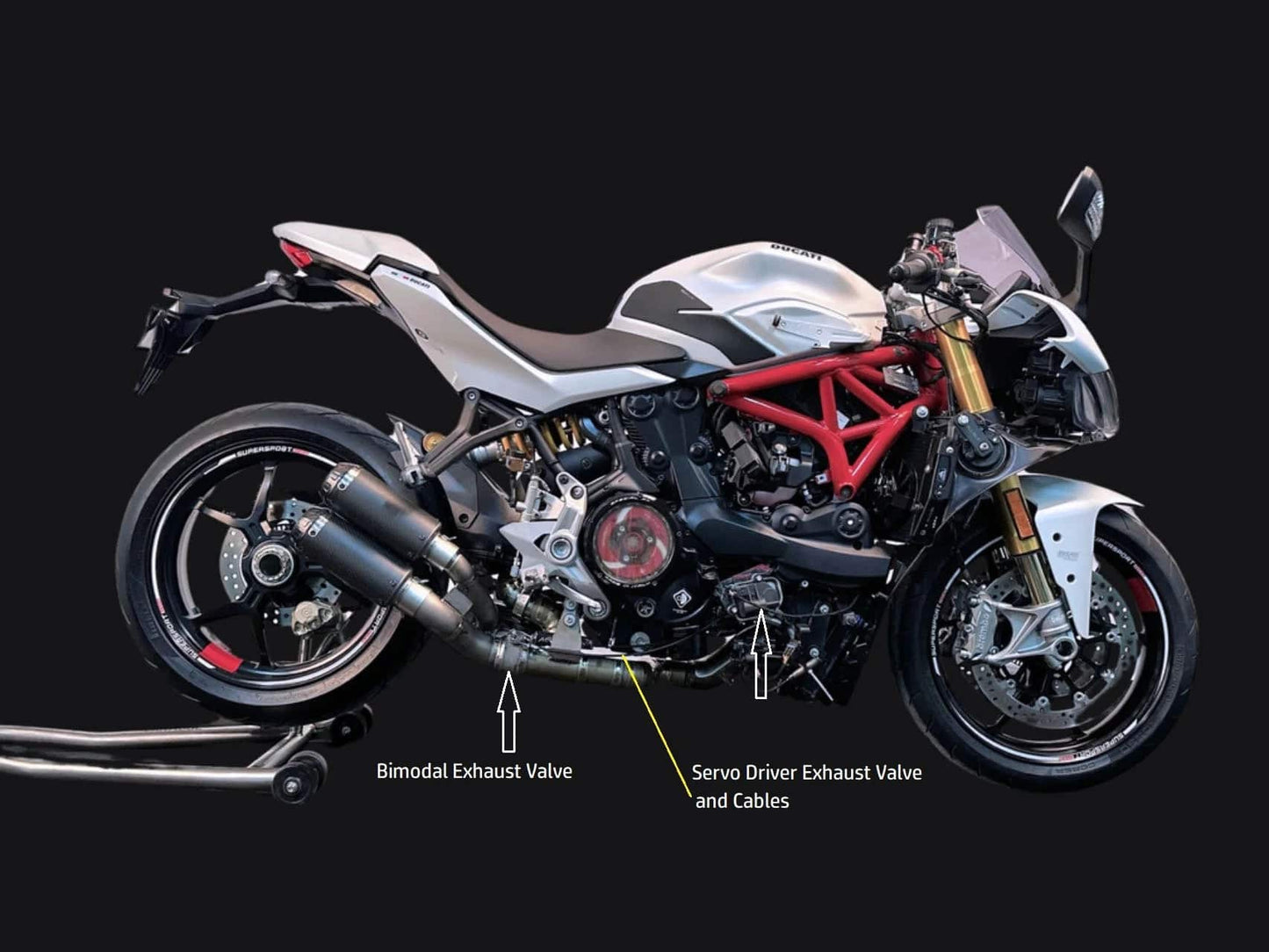 Vandemon Bimodal Stealth Titanium Slip-On Ducati Supersport 950 2021-2023 - Adventure Parts