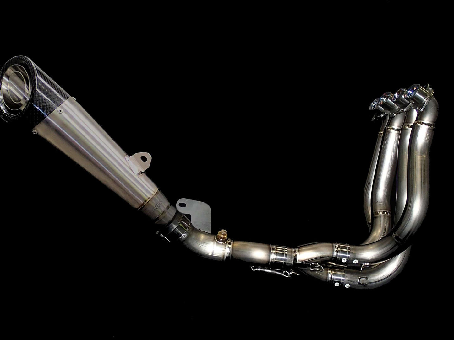 Vandemon Brushed Titanium Exhaust & Carbon Tip Muffler Kawasaki Ninja H2 & H2R 2015-2025 - Adventure Parts