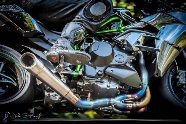 Vandemon Brushed Titanium Exhaust System Kawasaki Ninja H2 & H2R 2015-2024 - Adventure Parts