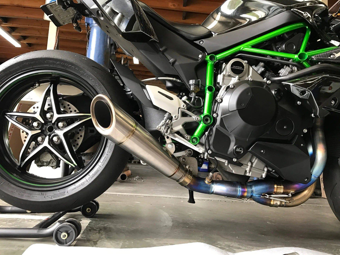 Vandemon Brushed Titanium Exhaust System Kawasaki Ninja H2 & H2R 2015-2024 - Adventure Parts