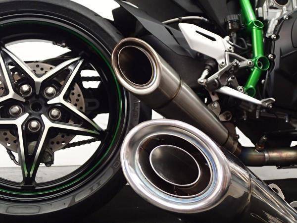 Vandemon Brushed Titanium Exhaust System Kawasaki Ninja H2 & H2R 2015-2024 - Adventure Parts