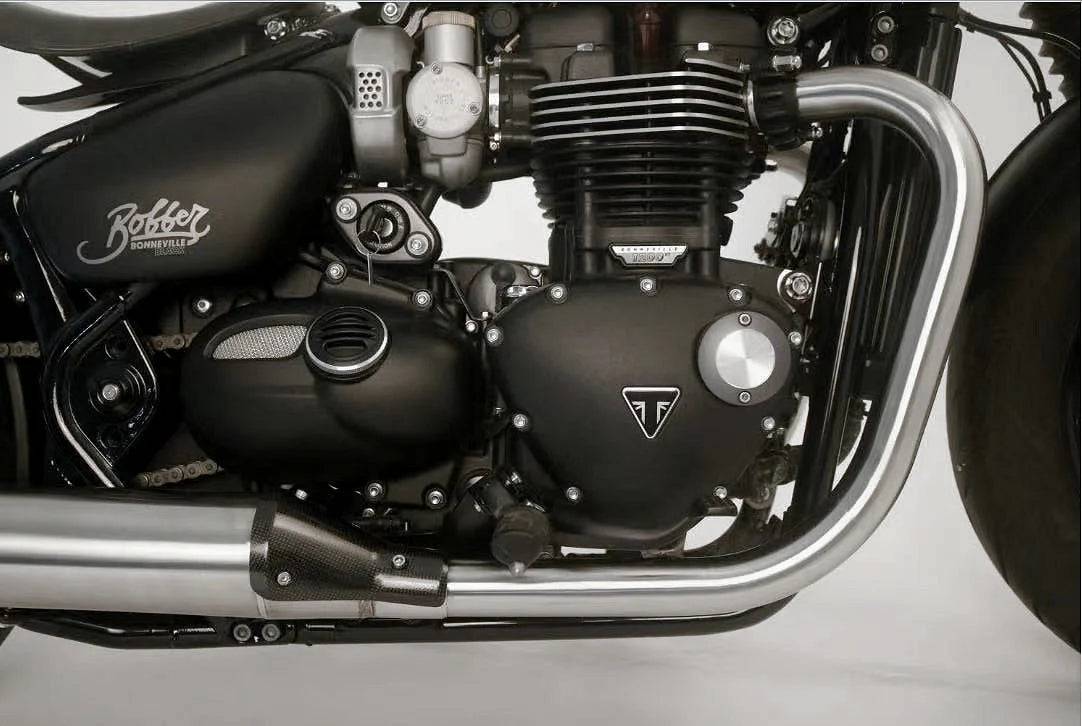 Vandemon Brushed Titanium Exhaust Triumph Bonneville Bobber and Speedmaster 1200 2017-2024 - Adventure Parts
