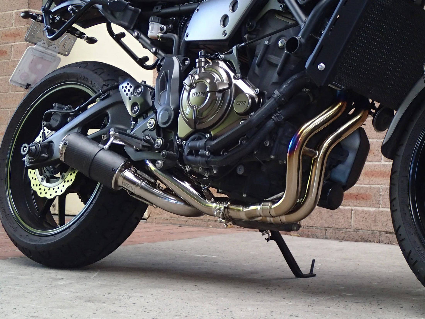 Vandemon Carbon Muffler Titanium Exhaust System Yamaha R7 MT07 FZ07 XSR700 Tracer 700/GT Tracer 7/GT 2014-2023 - Adventure Parts