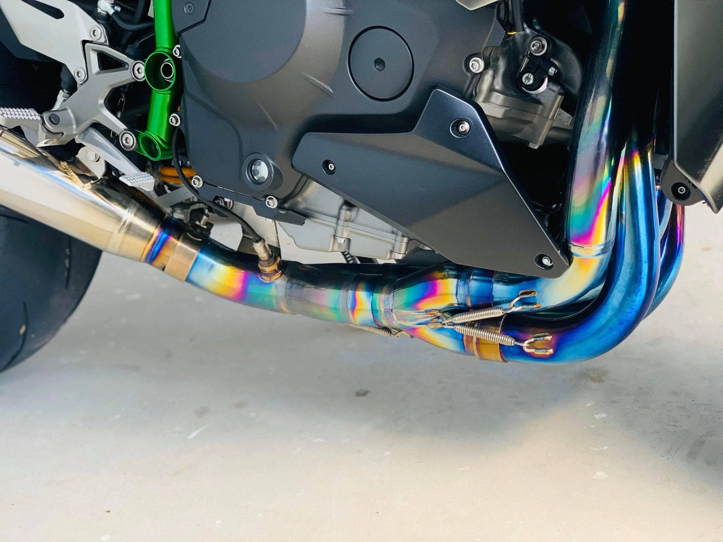 Vandemon Polished Titanium Exhaust System Kawasaki Ninja H2 & H2R 2015-24 - Adventure Parts