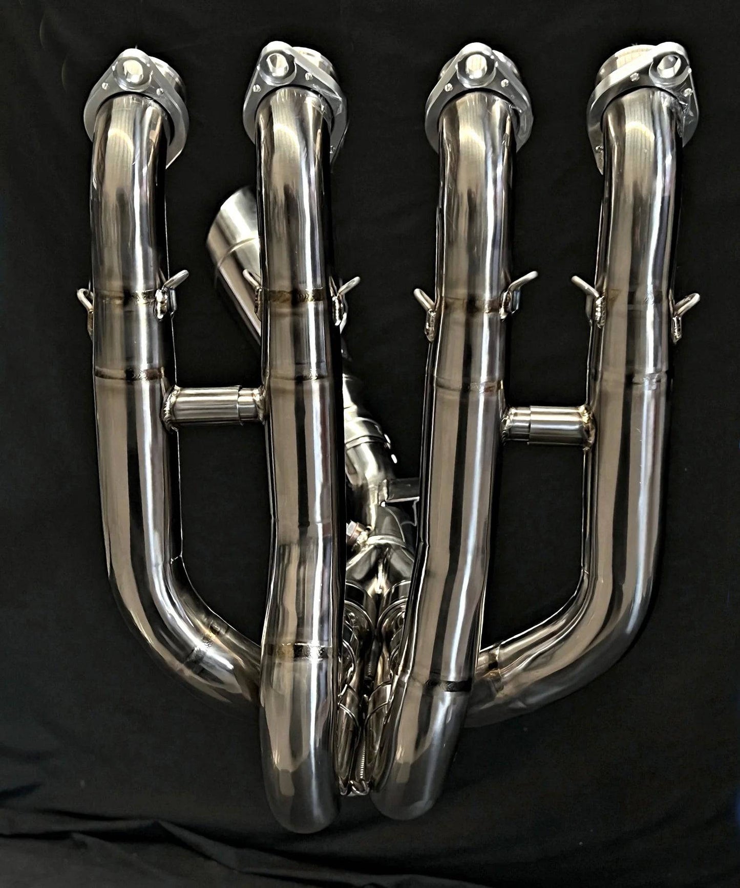 Vandemon Polished Titanium Exhaust System Kawasaki Ninja ZH2 2020-2024 - Adventure Parts