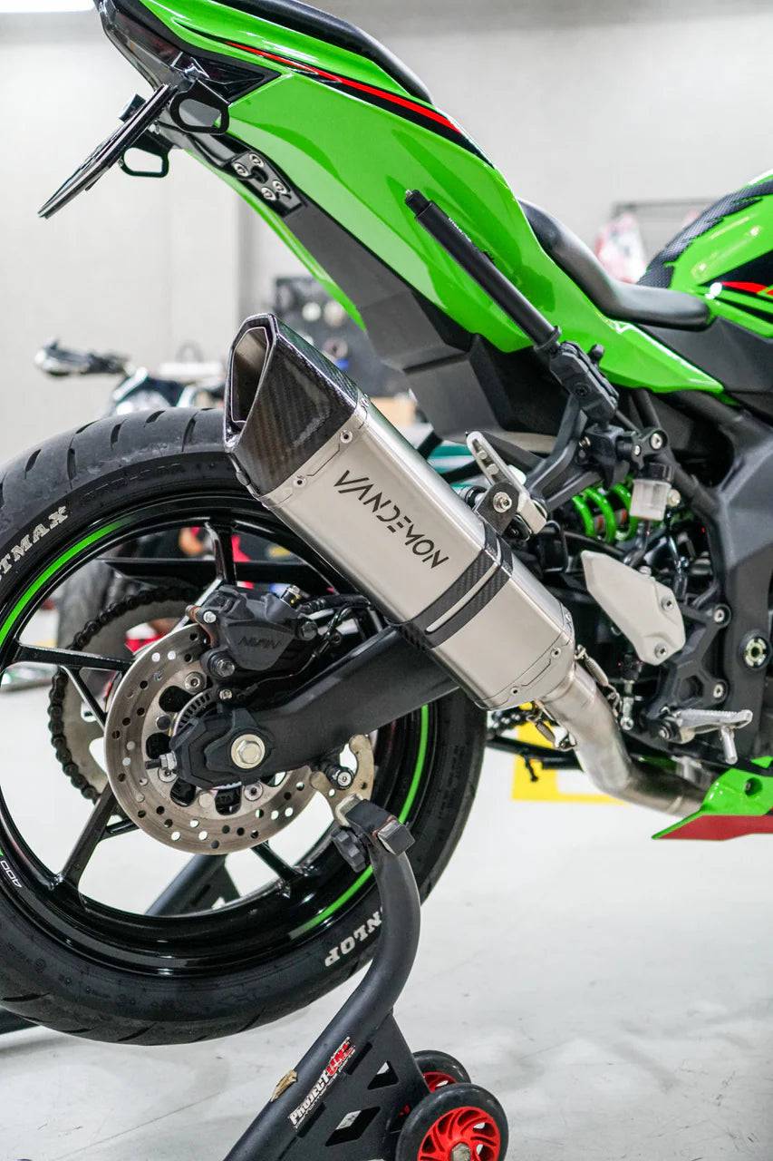 Vandemon Side Mount Titanium Race Exhaust System Kawasaki ZX4R-ZX4RR 2023-2025 - Adventure Parts