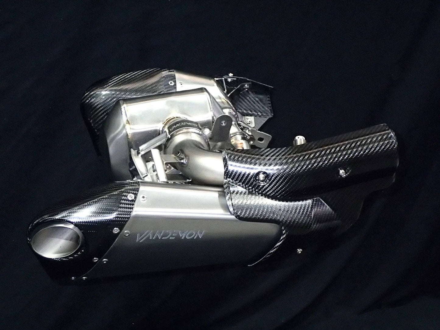 Vandemon Titanium Bimodal Stealth Titanium Slip-On Mufflers Triumph Rocket 3R & GT 2500 2019-2023 - Adventure Parts