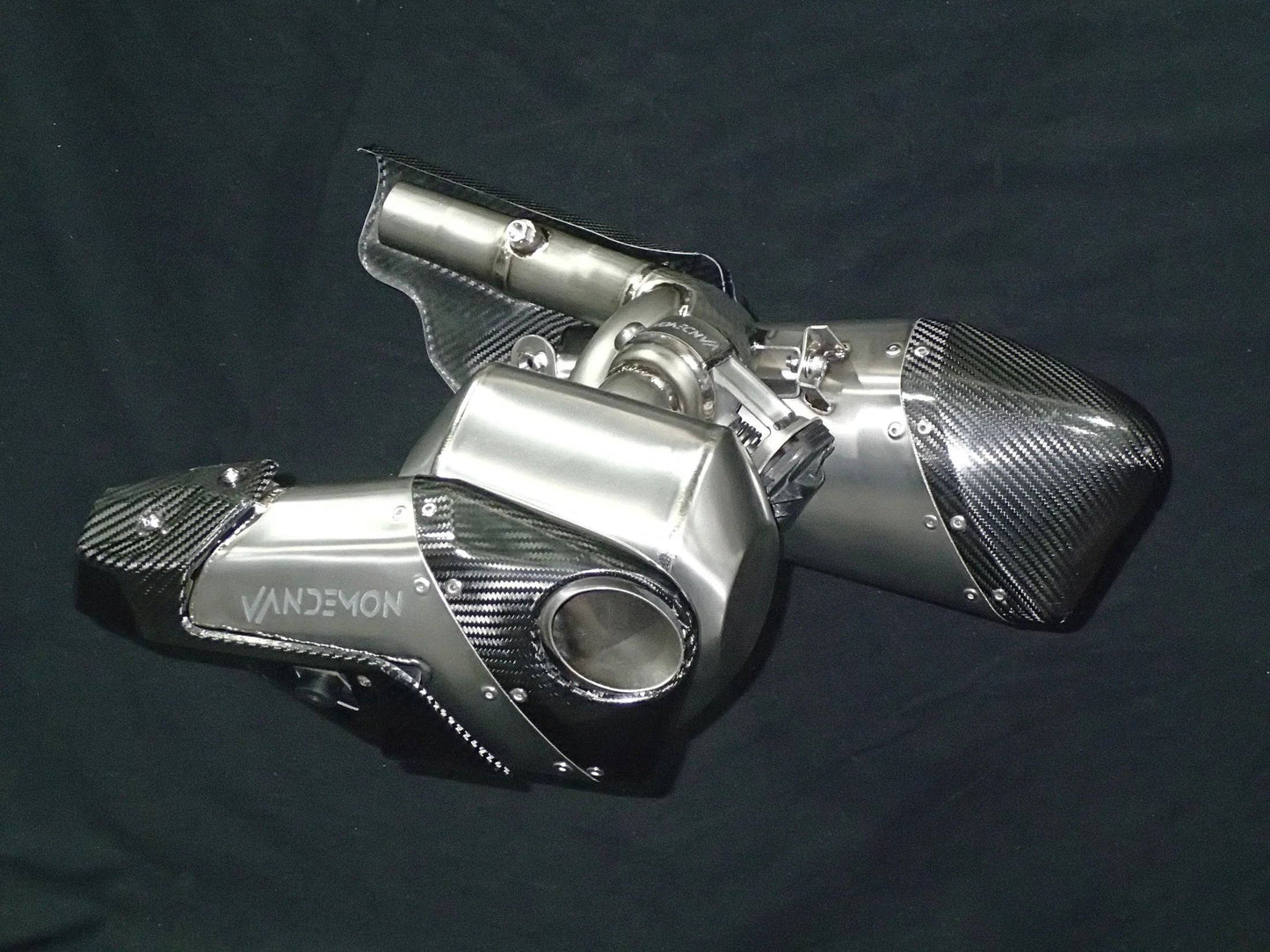 Vandemon Titanium Bimodal Stealth Titanium Slip-On Mufflers Triumph Rocket 3R & GT 2500 2019-2023 - Adventure Parts