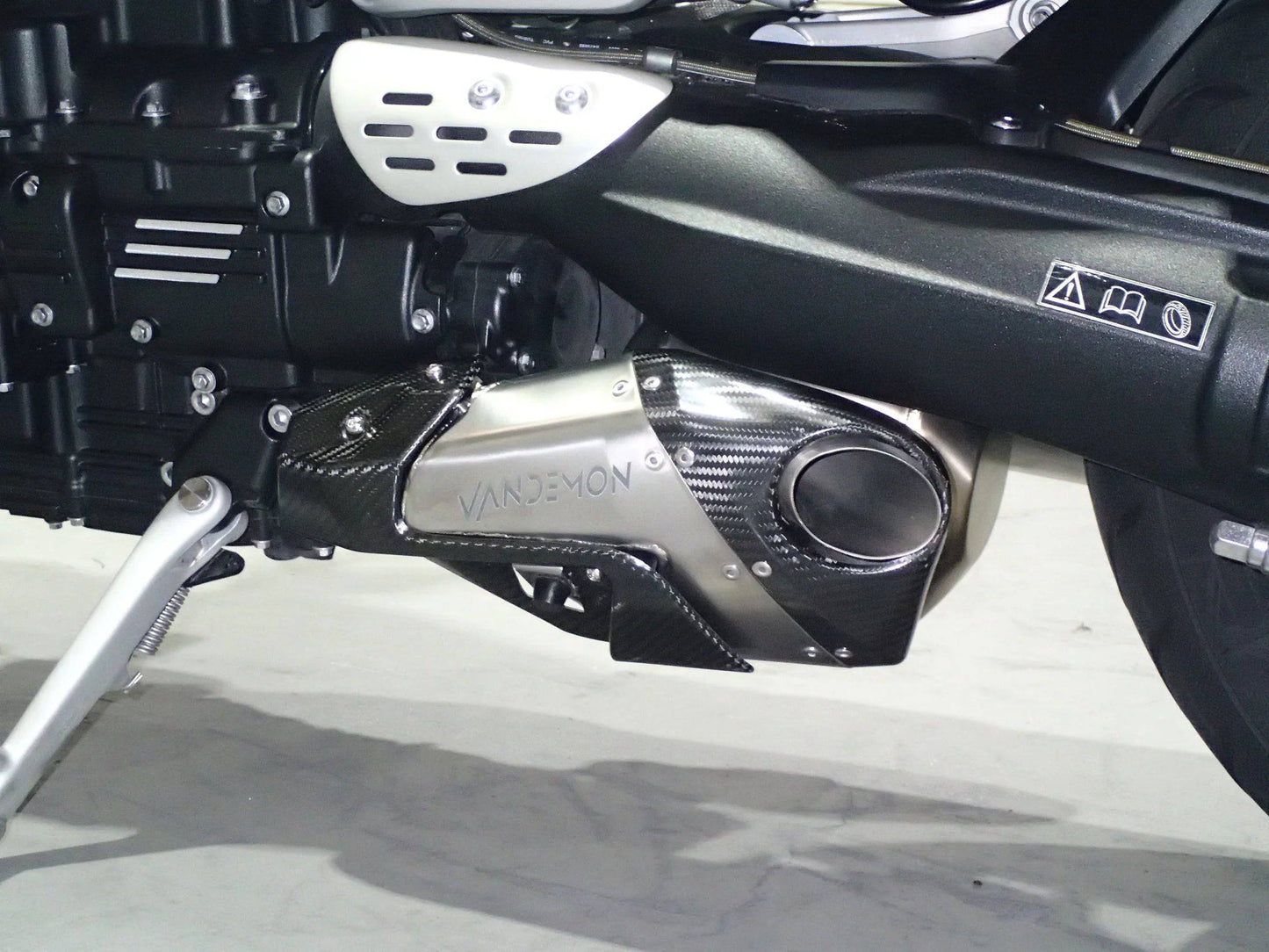 Vandemon Titanium Bimodal Stealth Titanium Slip-On Mufflers Triumph Rocket 3R & GT 2500 2019-2023 - Adventure Parts