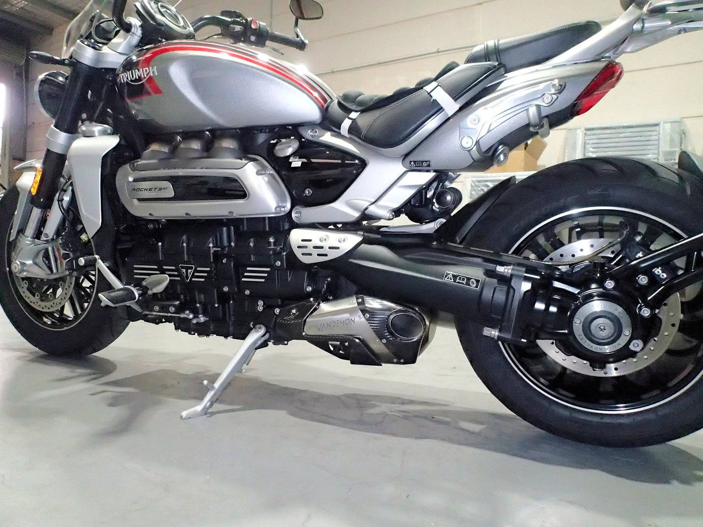 Vandemon Titanium Bimodal Stealth Titanium Slip-On Mufflers Triumph Rocket 3R & GT 2500 2019-2023 - Adventure Parts