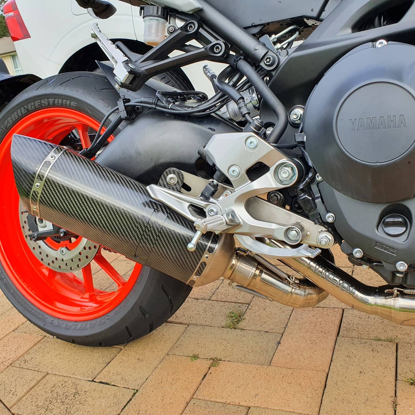 Vandemon Titanium Doughnut Exhaust & Carbon Fibre Muffler Yamaha MT09 FZ09 XSR900 2016-2020 - Adventure Parts