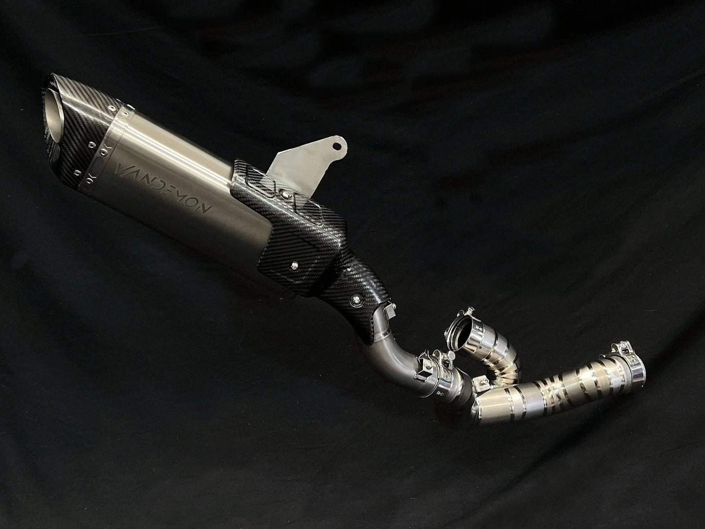 Vandemon Titanium Slip-On & Optional front headers Ducati Multistrada V4 2021-2024 - Adventure Parts