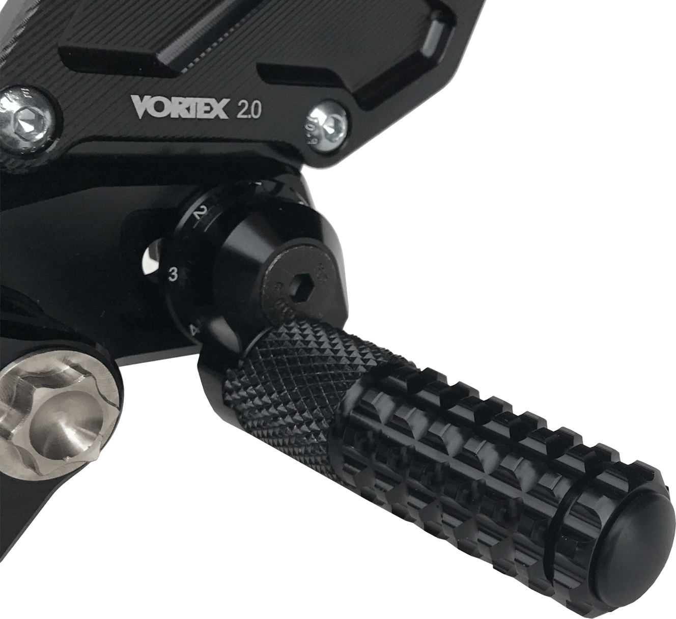 Vortex Racing V3 2.0 Rearsets Yamaha YZF-R3 2015-2024 - Black - Adventure Parts
