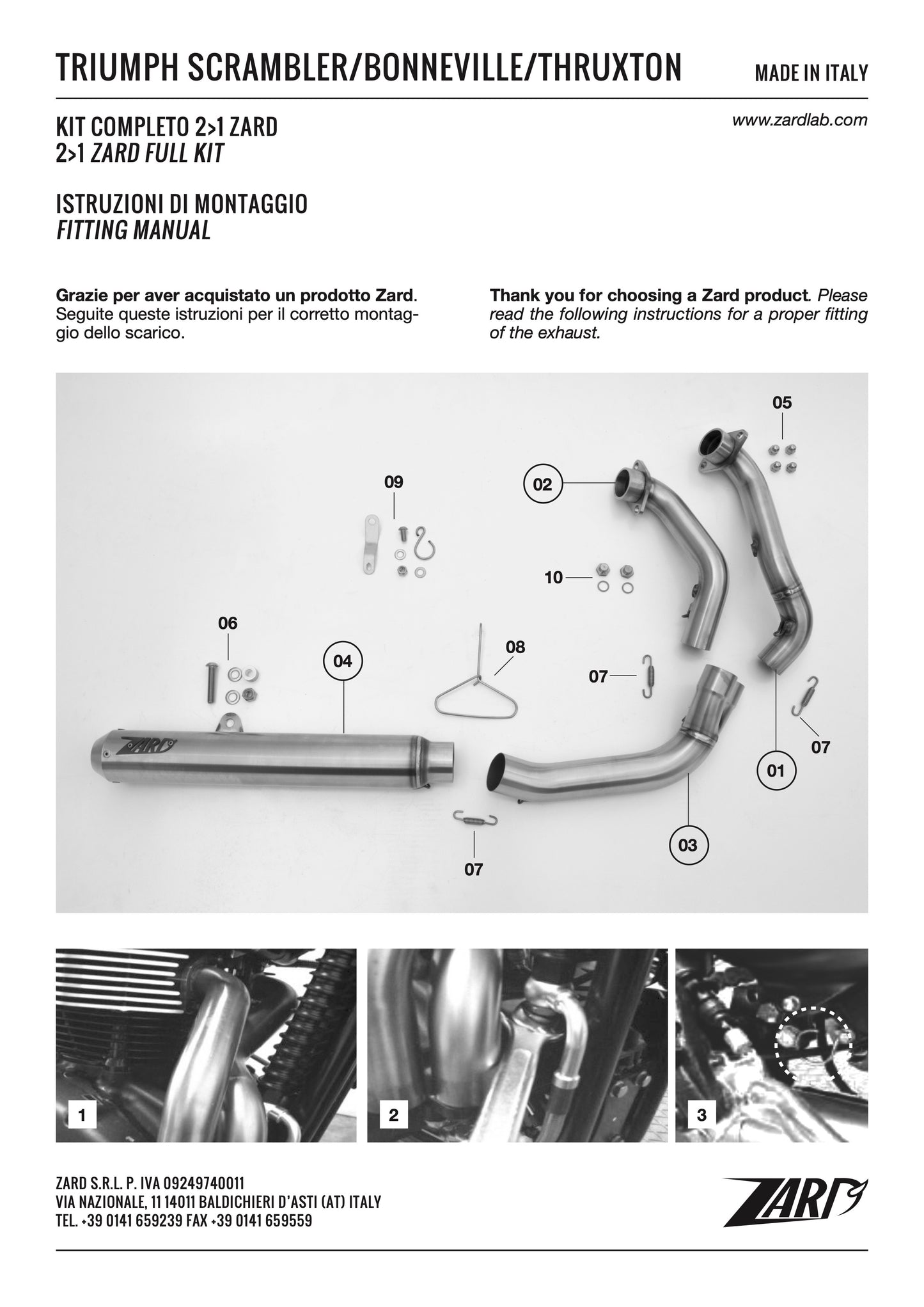 ZARD Carburetor "Cross" Full Kit Triumph Thruxton 900 2001-2007