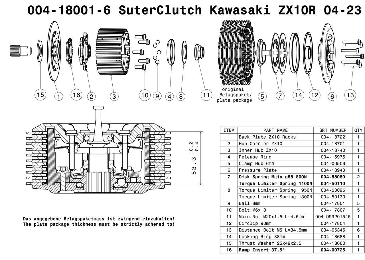 SuterClutch Kawasaki ZX-10R 2004-2025 - Adventure Parts