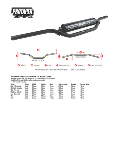 ProTaper ATV Aluminum Bar
