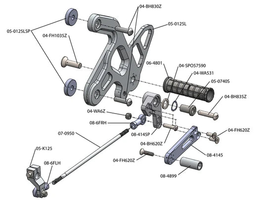 Woodcraft Complete Rearset Kawasaki Ninja 650 2012-2016