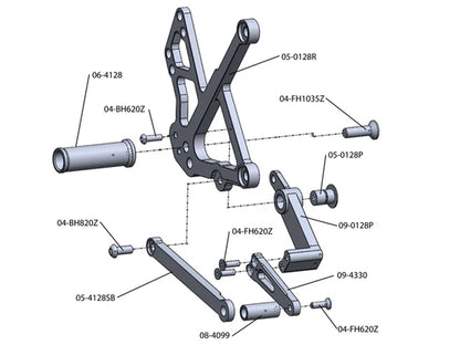 Woodcraft Complete Rearset Kawasaki Ninja 650R 2009-2011