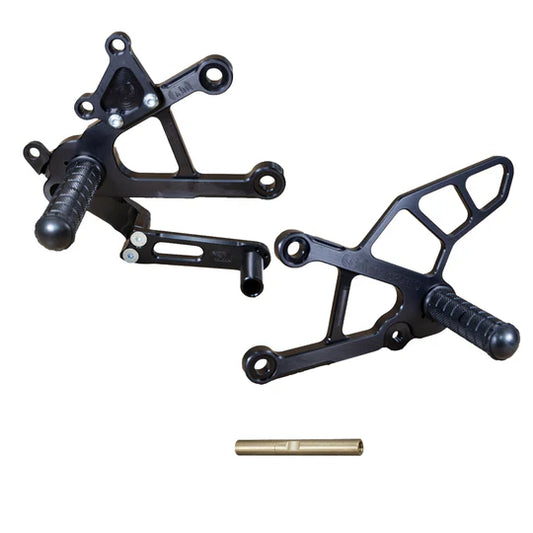 Woodcraft Rearset Kit W/Brake Pedal, Black Kawasaki ZX-6R 2019-2024