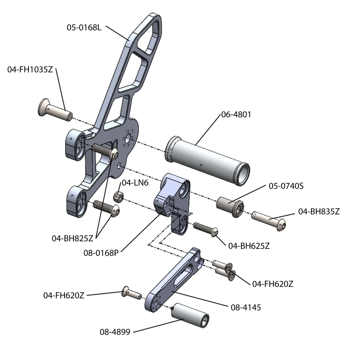 Woodcraft Rearset - STD Shift Kit Kawasaki ZX-10R 2011-2015