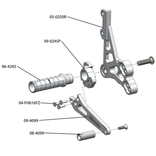 Woodcraft Rearset Suzuki GSX-R750 2011-2024