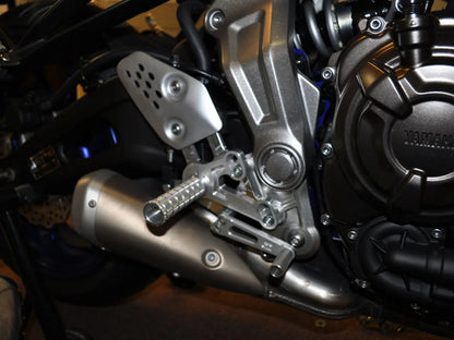 Woodcraft Rearset - Silver Yamaha XSR700 / FZ-07 2015-2024