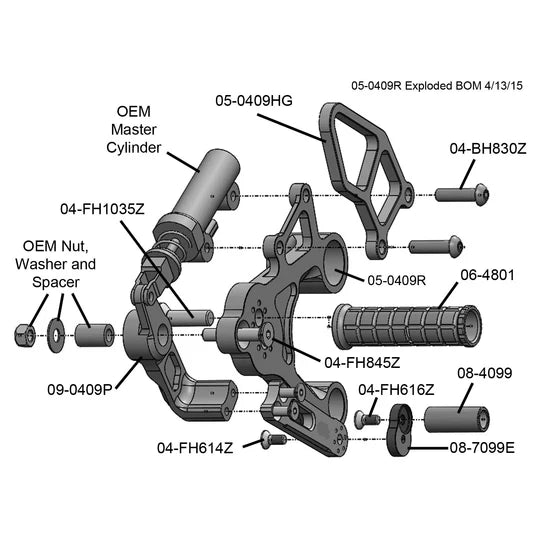 Woodcraft Rearset Yamaha XSR900 2016-2021