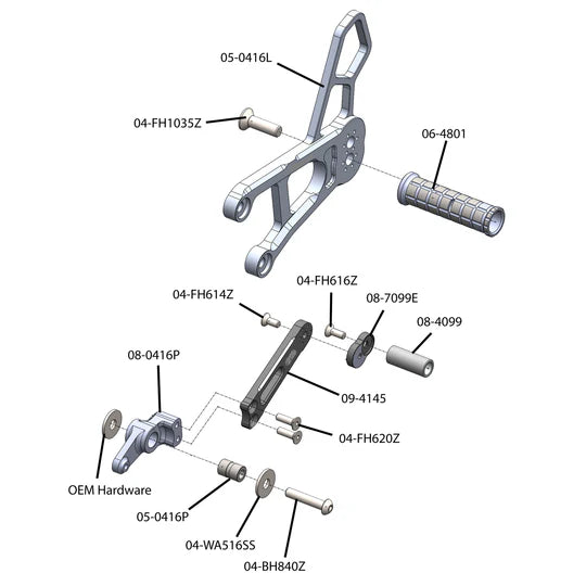 Woodcraft Rearset Yamaha MT10 2022-2024