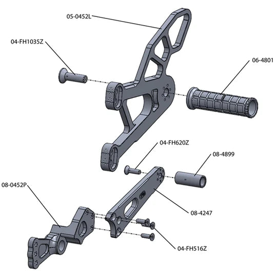 Woodcraft Complete Rearset Yamaha YZF-R1 2009-2014