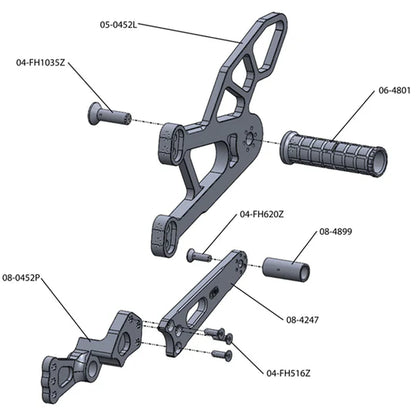 Woodcraft Rearset w/Shifter Pedal Yamaha YZF-R1 2009-2014