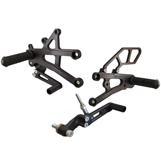 Woodcraft Rearset Kit, GP Shift W/O QS - Complete W/Shift and Brake Pedals Triumph Street Triple 675/R 2013-2016